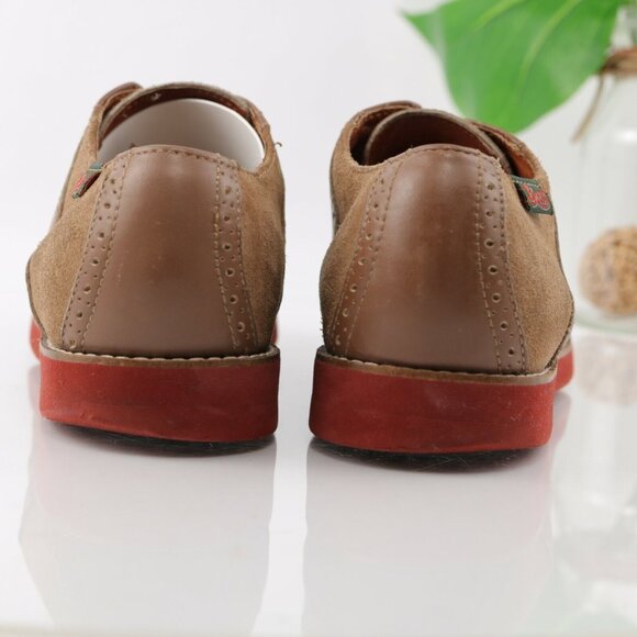 GH Bass Mens Saddle Oxford Size 7.5 Tan Camel Suede Leather Gum Sole Casual Shoe - Picture 6 of 12
